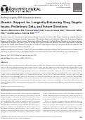 Cover page: Genetic Support for Longevity-Enhancing Drug Targets: Issues, Preliminary Data, and Future Directions.