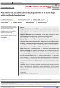 Cover page: Placement of an artificial urethral sphincter in 8 male dogs with urethral diverticulum.