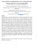 Cover page: Data analytics and optimization of an ice-based energy storage system for commercial buildings
