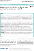 Cover page: Determinants of stillbirths in Ghana: does quality of antenatal care matter?