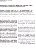 Cover page: Latent Profiles of Cognitive Control, Episodic Memory, and Visual Perception Across Psychiatric Disorders Reveal a Dimensional Structure