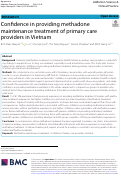 Cover page: Confidence in providing methadone maintenance treatment of primary care providers in Vietnam.