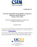 Cover page: Towards a Sustainable Energy Balance: Progressive Efficiency and the Return of Energy Conservation