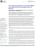 Cover page: The mechanosensitive ion channel TRAAK is localized to the mammalian node of Ranvier