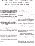 Cover page: Assembly and Pre-Loading Specifications for the Series Production of the Nb3Sn MQXFA Quadrupole Magnets for the HL-LHC