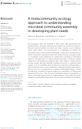 Cover page: A metacommunity ecology approach to understanding microbial community assembly in developing plant seeds