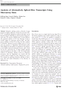 Cover page: Analysis of Alternatively Spliced Rice Transcripts Using Microarray Data