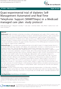 Cover page: Quasi-experimental trial of diabetes Self-Management Automated and Real-Time Telephonic Support (SMARTSteps) in a Medicaid managed care plan: study protocol