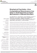 Cover page: Biophysical Psychiatry-How Computational Neuroscience Can Help to Understand the Complex Mechanisms of Mental Disorders.