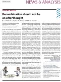 Cover page: Recombination should not be an afterthought