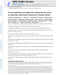 Cover page: Plasma metabolites associated with cognitive function across race/ethnicities affirming the importance of healthy nutrition