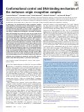 Cover page: Conformational control and DNA-binding mechanism of the metazoan origin recognition complex