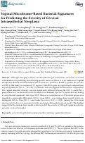 Cover page: Vaginal Microbiome-Based Bacterial Signatures for Predicting the Severity of Cervical Intraepithelial Neoplasia.