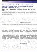 Cover page: Parenteral fluids do not affect pulmonary immune responses to influenza or susceptibility to secondary bacterial pneumonia in mice.