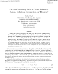 Cover page: On the Consistency Rule in Causal Inference: An Axiom, Definition, Assumption, or a Theorem?