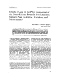 Cover page: Effects of age on the P300 component of the event-related potential from auditory stimuli: peak definition, variation, and measurement.