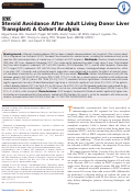 Cover page: Steroid Avoidance After Adult Living Donor Liver Transplant: A Cohort Analysis.