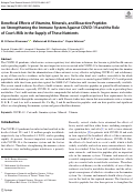 Cover page: Beneficial Effects of Vitamins, Minerals, and Bioactive Peptides on Strengthening the Immune System Against COVID-19 and the Role of Cow’s Milk in the Supply of These Nutrients