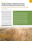 Cover page: Forage seeding in rangelands increases production and prevents weed invasion