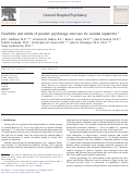 Cover page: Feasibility and utility of positive psychology exercises for suicidal inpatients
