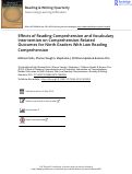 Cover page: Effects of Reading Comprehension and Vocabulary Intervention on Comprehension-Related Outcomes for Ninth Graders With Low Reading Comprehension