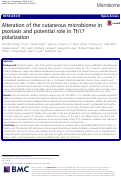 Cover page: Alteration of the cutaneous microbiome in psoriasis and potential role in Th17 polarization.