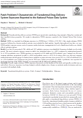 Cover page: Patch Problems? Characteristics of Transdermal Drug Delivery System Exposures Reported to the National Poison Data System