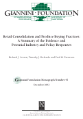 Cover page of Retail Consolidation and Produce Buying Practices:A Summary of the Evidence and Potential Industry and Policy Responses