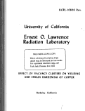 Cover page: EFFECT OF VACANCY CLUSTERS ON YIELDING AND STRAIN HARDENING OF COPPER