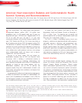 Cover page: American Heart Association Diabetes and Cardiometabolic Health Summit: Summary and Recommendations