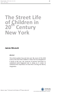 Cover page: Street Life of Children in 20th Century New York