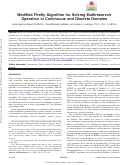 Cover page: Modified Firefly Algorithm for Solving Multireservoir Operation in Continuous and Discrete Domains