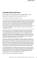 Cover page: A Gender Not Listed Here: Genderqueers, Gender Rebels, and OtherWise in the National Transgender Discrimination Survey