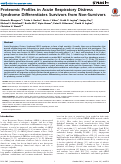 Cover page: Proteomic profiles in acute respiratory distress syndrome differentiates survivors from non-survivors.