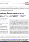 Cover page: European College of Equine Internal Medicine consensus statement on equine flaviviridae infections in Europe