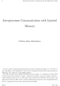 Cover page: Interprocessor communication with limited memory