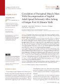 Cover page: Correlation of Paraspinal Muscle Mass With Decompensation of Sagittal Adult Spinal Deformity After Setting of Fatigue Post 10-Minute Walk