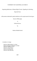 Cover page: Explaining ratification of human rights treaties : signaling for aid during regional crises