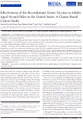 Cover page: Effectiveness of the recombinant zoster vaccine in adults aged 50 and older in the United States: a claims-based cohort study