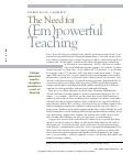Cover page: The need for (em)powerful teaching