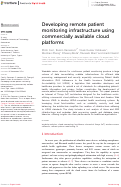 Cover page: Developing remote patient monitoring infrastructure using commercially available cloud platforms.