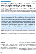 Cover page: Sequential Alterations in Catabolic and Anabolic Gene Expression Parallel Pathological Changes during Progression of Monoiodoacetate-Induced Arthritis