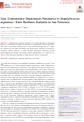 Cover page: Case Commentary: Daptomycin Resistance in Staphylococcus argenteus-from Northern Australia to San Francisco.