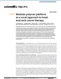 Cover page: Modular polymer platform as a novel approach to head and neck cancer therapy