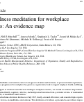 Cover page: Mindfulness meditation for workplace wellness: An evidence map