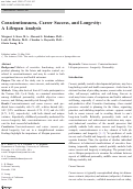 Cover page: Conscientiousness, Career Success, and Longevity: A Lifespan Analysis