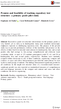 Cover page: Promise and feasibility of teaching expository text structure: a primary grade pilot study