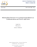 Cover page: Relationships between U.S. Consumer Expenditures on Communications and Travel: 1984-2002