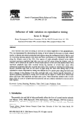 Cover page: Influence of tidal variation on reproductive timing