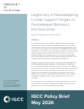 Cover page of Legitimacy&nbsp;in&nbsp;Peacekeeping:&nbsp;Civilian&nbsp;Support&nbsp;Hinges&nbsp;on&nbsp;Peacekeeper&nbsp;Behavior,&nbsp;Not&nbsp;Outcomes